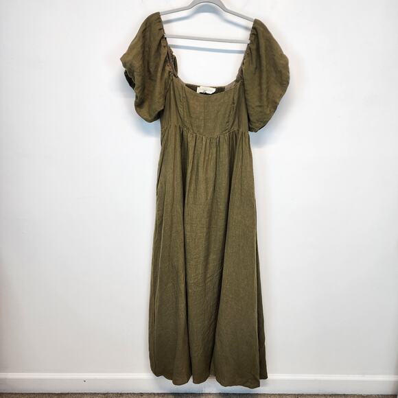 Elegant Olive Green Maxi Dress - Picture 2 of 12